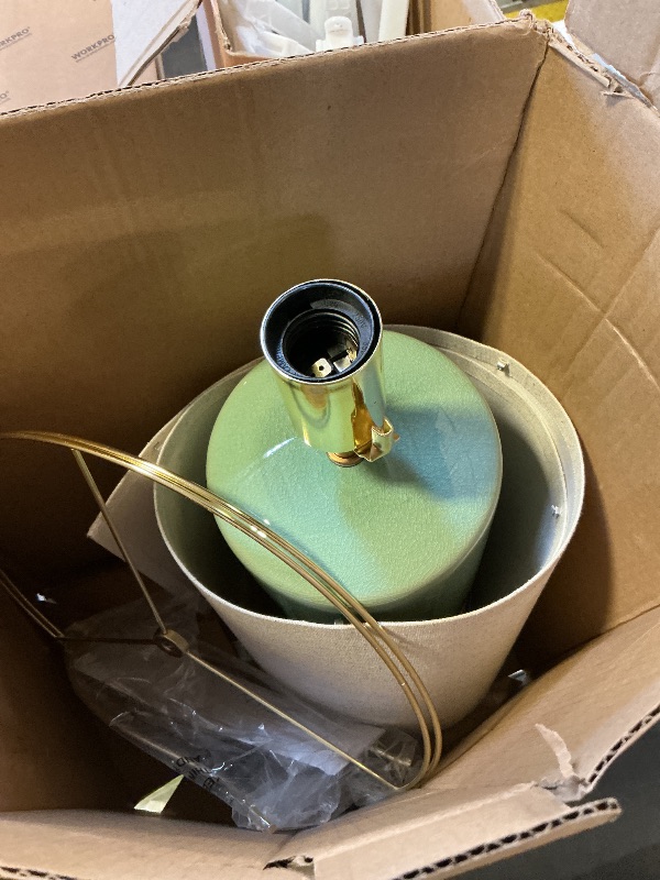 Photo 1 of O’Bright Dune - Battery Powered Table Lamp, Rechargeable Cordless Ceramic Lamp, Full-Size 24 Inch Height, 4-Level Dimming, Smart Safety Protection, Type-C Fast Charging, LED Bulb Included, Sage Green