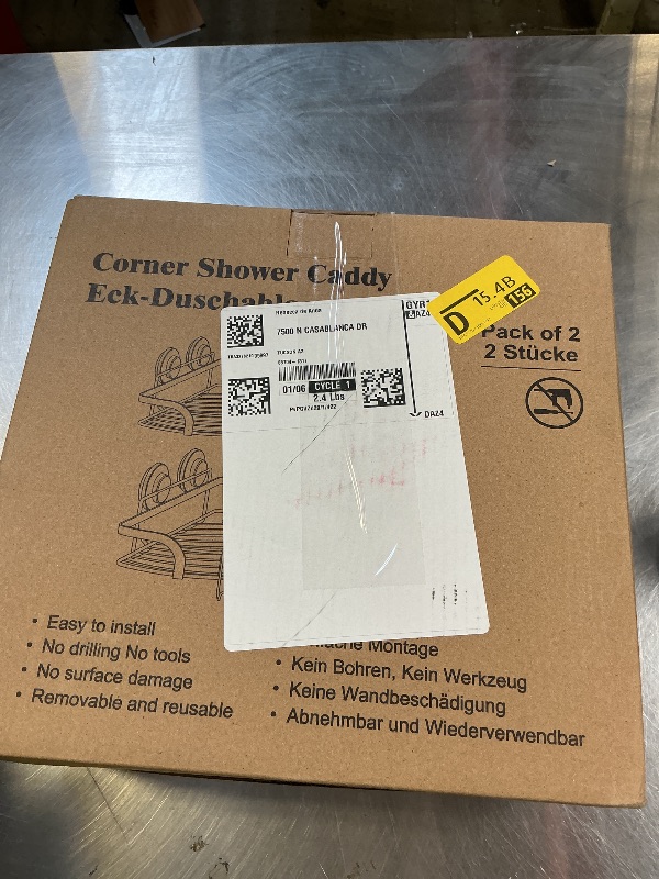 Photo 1 of LEVERLOC 2 Pack Strong Suction Cup Corner Shower Caddy, Large Capacity Removable Bathroom Organizer, Stainless Steel Rustproof Shower Shelves with Hook, Drill-Free Wall Mounted Suction Basket, Black