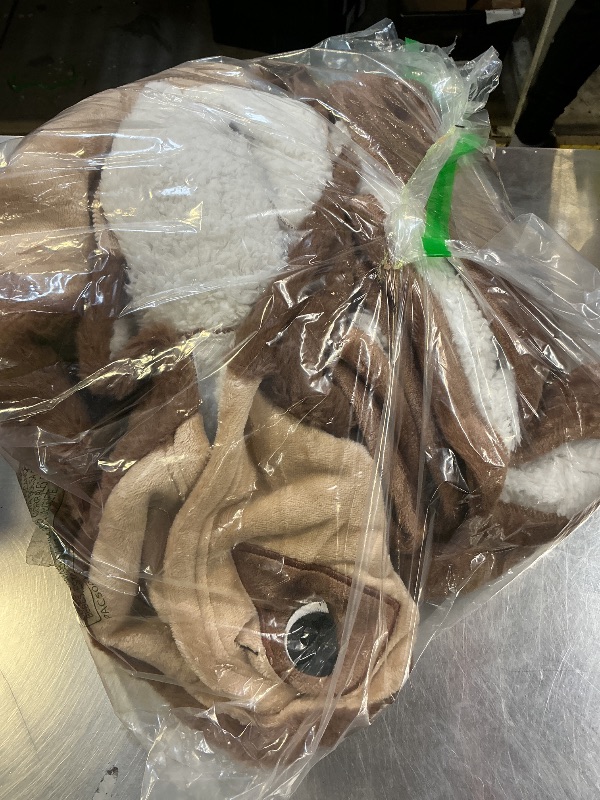 Photo 1 of **SELLING FOR PARTS--MISSING ZIPPER--**Giggling Getup Wearable Blanket Hoodie for Women and Men Sherpa Fleece Hooded Blanket Sweatshirt Warm Cozy Sherpa Wearable Throw Oversized Hoodie with Giant Pocket & Sleeves for Adult Brown Sloth