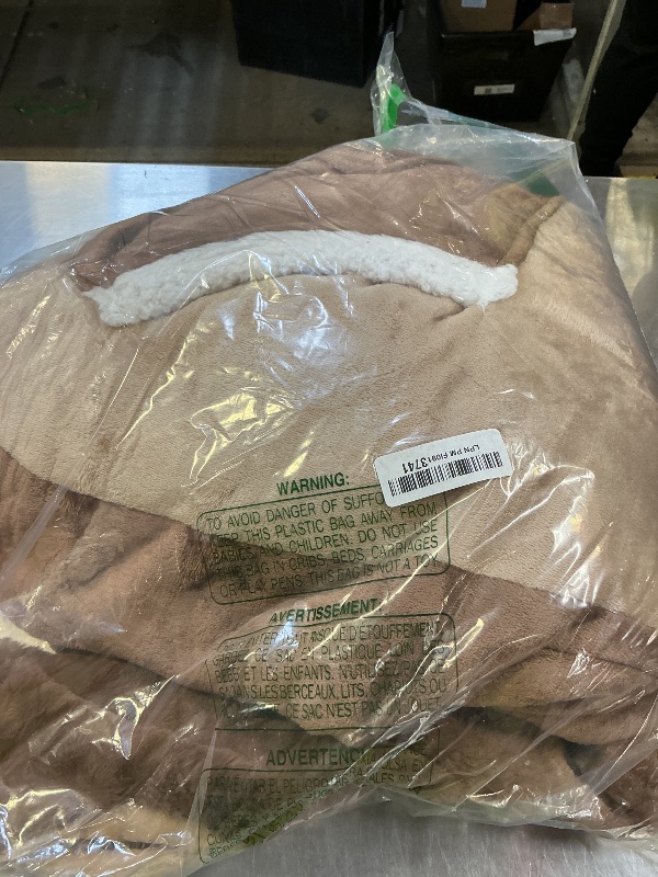Photo 1 of **SELLING FOR PARTS--MISSING ZIPPER--**Giggling Getup Wearable Blanket Hoodie for Women and Men Sherpa Fleece Hooded Blanket Sweatshirt Warm Cozy Sherpa Wearable Throw Oversized Hoodie with Giant Pocket & Sleeves for Adult Brown Sloth