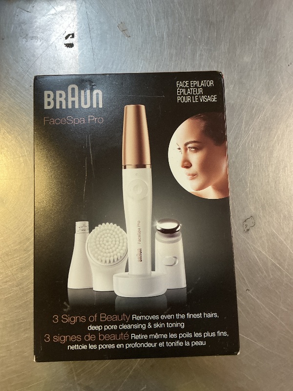 Photo 1 of Braun Face Epilator Facespa Pro 911, Facial Hair Removal for Women, Hair Removal Device, 3-in-1 Epilating, Cleansing Brush and Skin Toning with 3 Extras