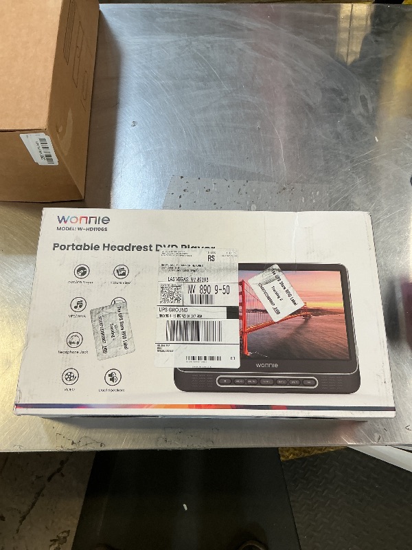 Photo 1 of Car DVD Player, WONNIE 12" Portable DVD Player with Headrest Mount, Support 1080P/MP4 Video, HDMI Input/Output, AV Out, AC Adapter, Car Charger, USB Card Reader, Last Memory, All Regions