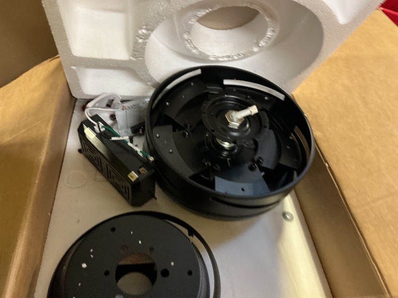 Photo 1 of POCHFAN 42 Inch Black Ceiling Fans with Lights and Remote, LED Low Profile Flush Mount Ceiling Fan for Bedroom, Living Room, Patio, Quiet DC Motor, 5 Blades