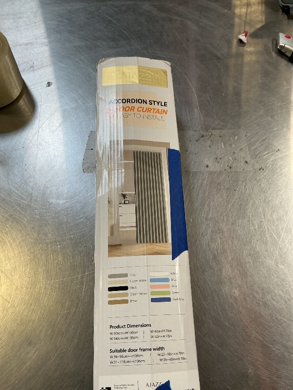 Photo 1 of AJAZZ 100% Blackout Accordion Doors Interior Magnetic Door Curtain Folding Closet Door Curtain Invisible Applicable Bedroom Room Living Room Doorway (Black 52" W x 78" L) 1 Panel