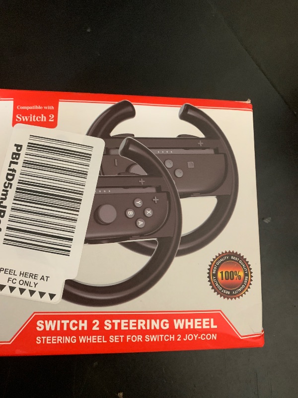 Photo 1 of MoKo Steering Wheel for Nintendo Switch 2 Joy-Cons, Racing Game Accessories for Switch 2 Joy-Con Controller, Compatible with Mario Kart 8 Deluxe, Coal Black, 2 Pack