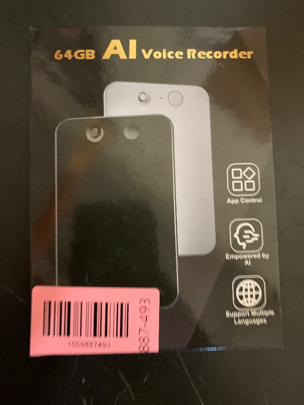 Photo 1 of AI Voice Recorder,64GB Note Voice Recorder with Transcribe,Mind Mapping & AI Summary,Digital Voice Recorder with App,Audio Recorder for Lectures,Phone Calls,Meetings,Interviews Etc?Black