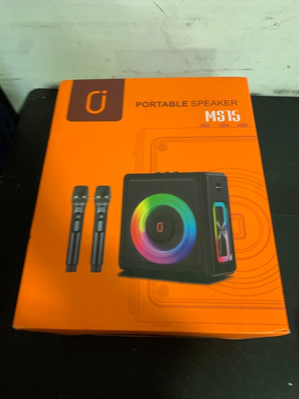 Photo 1 of Karaoke Machine, Portable Bluetooth 5.3 Speaker with 2 Wireless Microphones for Adults, PA System with Pitch Correction & Echo Adjustment, Supports TWS/TF Card/USB/AUX/Live for Home Party
