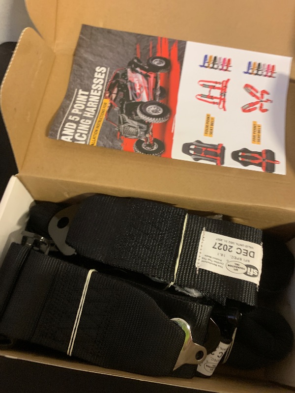 Photo 1 of BESTZHEYU 5-Point Racing Harness SFI, 1PC Black Racing Belts 5 Point Harness Sets with Ultra Comfort Heavy Duty 3 Inch Shoulder Pads