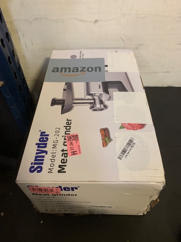 Photo 1 of Sinyder Electric Meat Grinder,3000 Max Heavy Duty Stainless Steel Meat Mincer with 2 Blades,3 Grinding Plates,3 Sausage Stuffer Tubes & Kubbe Kit for Home & Kitchen Using