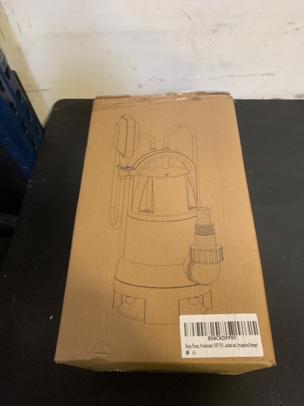 Photo 1 of Sump Pump, Prostormer 1HP 3700GPH Submersible Clean/Dirty Water Pump with Automatic Float Switch for Pool, Pond,Garden, Flooded Cellar, Aquarium and Irrigation (Orange)