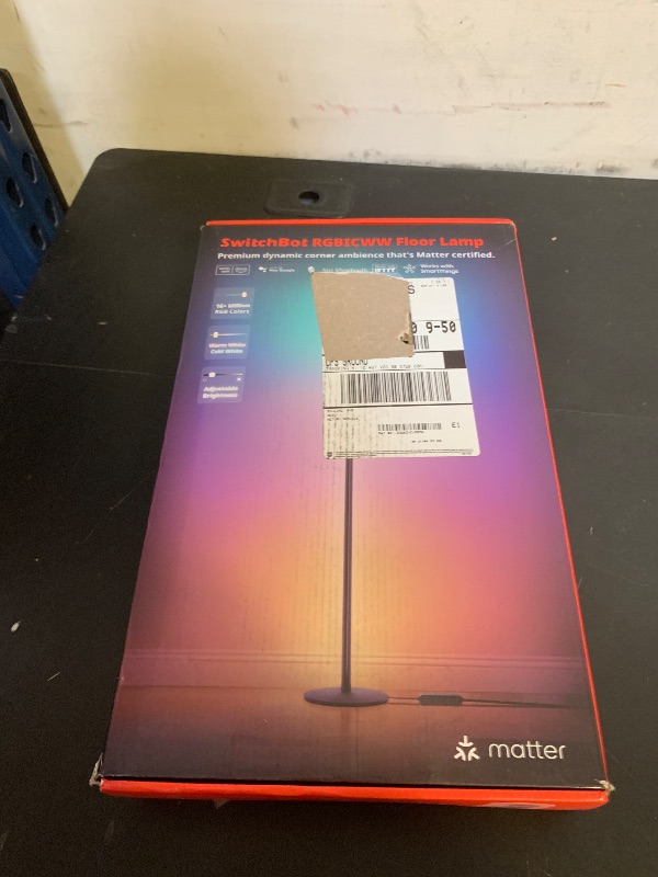 Photo 1 of SwitchBot Smart Floor Lamp RGBICWW Voice/App Controlled Works with Alexa, Apple Home & Google, Matter, Warm & Cool White, 1200lm Music Sync, Lamp for Living Room for Bedroom — Christmas/Holiday décor