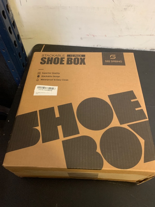 Photo 1 of SEE SPRING 12 Pack Shoe Storage Box, Clear Plastic Stackable Shoe Organizer for Closet, Space Saving Foldable Shoe Rack Sneaker Container Bin Holder