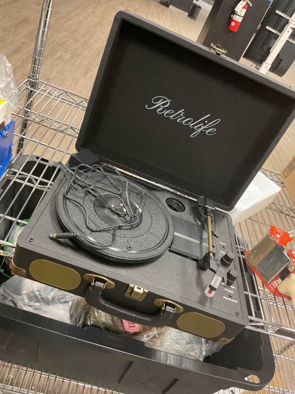 Photo 1 of MUSITREND 9 in 1 Record Player with External Speakers,3 Speed Bluetooth Turntable Vinyl Player with CD/Cassette Play,AM/FM Radio, USB SD/MMC Play, Aux-in/RCA Line Out