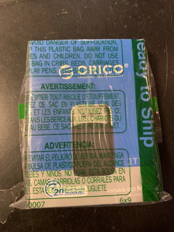 Photo 1 of ORICO 2TB External SSD Up to 2000MB/s, Portable Solid State Drive with 20Gbps USB C&A Cable, Reliable Storage for Type-C Smartphone, Tablets, Laptops, USB 3.2 Gen 2x2- M20