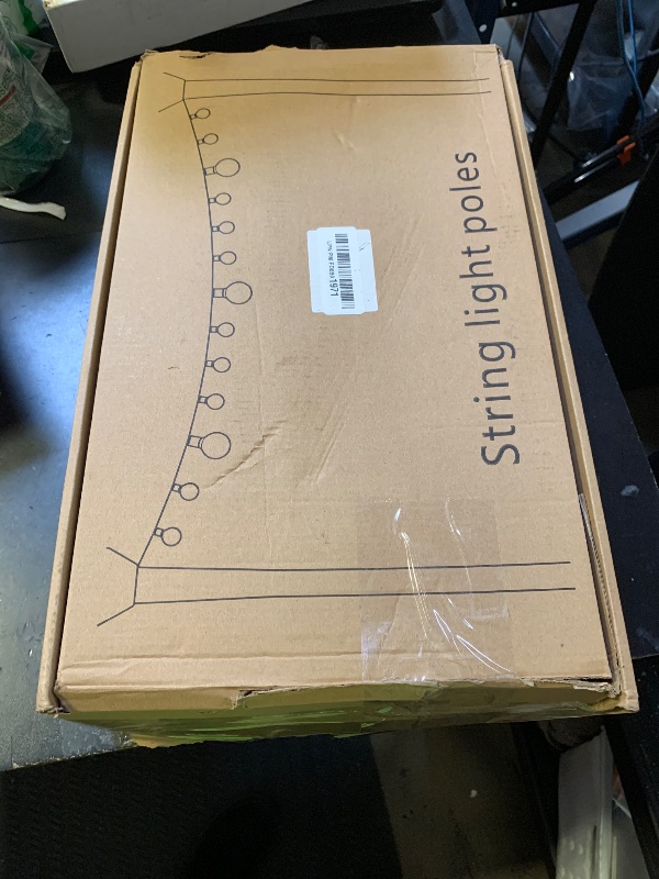 Photo 1 of 10Ft String Light Poles 4 Pack,Light Poles for Outside Lights,Outdoor with Fence Brackets Hanging Lights,Metal Stand Deck Patio Backyard