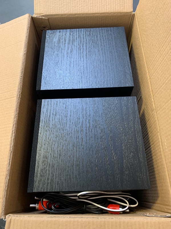 Photo 1 of Elimavi Powered Bookshelf Speakers 35W RMS,Record Player Speakers with 4'' Woofer and 1'' Tweeters with Wall Mounted for TV and PC,Turntable Speaker with RCA Input,Black