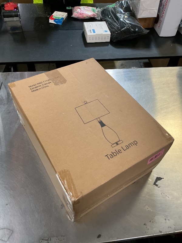 Photo 1 of OYEARS 24.5” 3-Way Dimmable Touch Control Bedside Table Lamp Set of 2 with USB and Type-C Charging Ports Modern Farmhouse Nightstand Lamp for Bedroom Living Room (Bulb Included)