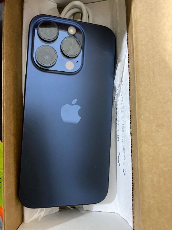Photo 1 of Apple iPhone 15 Pro, 256GB, Blue Titanium - Unlocked (Renewed)