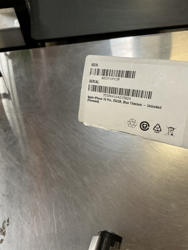 Photo 1 of Apple iPhone 15 Pro, 256GB, Blue Titanium - Unlocked (Renewed)