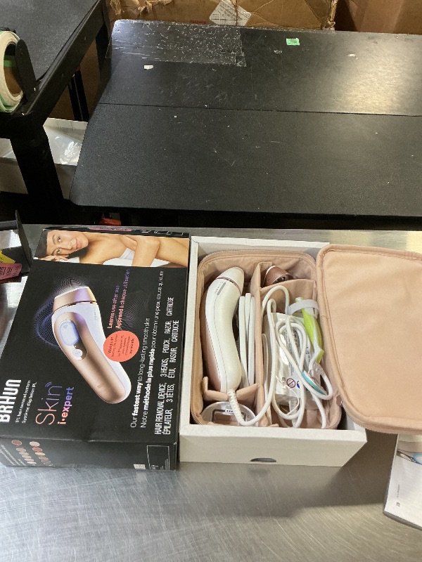 Photo 1 of Braun Smart IPL, Skin i·Expert Pro 7: at Home Laser Hair Removal, Permanent Visible Hair Reduction, Vanity Case, Venus Razor, 3 Smart Heads, IPL7243