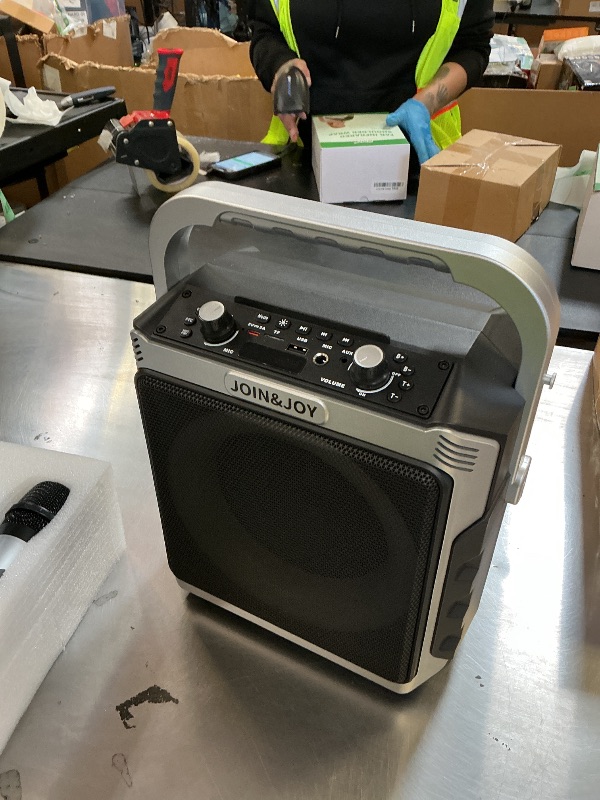 Photo 1 of Portable Karaoke Machine, with Wireless Microphones, Bluetooth Party Speaker with LED Lights, Loud Subwoofer, USB/AUX, Outdoor Karaoke Speaker for Adults & Kids, Home & Party