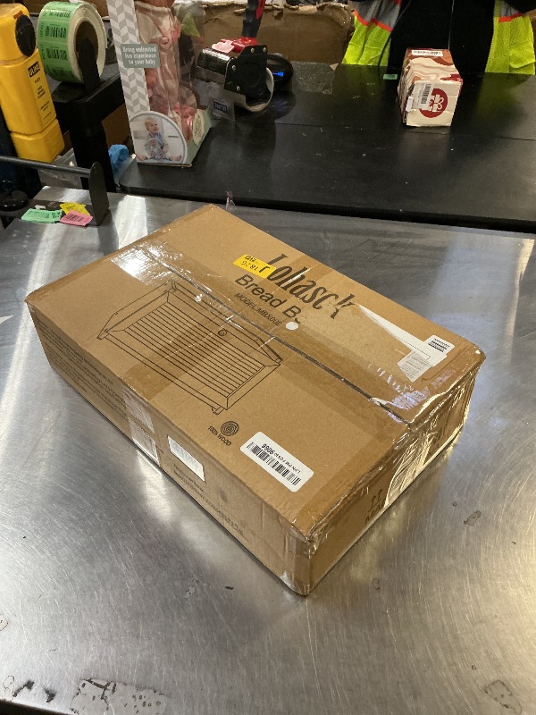 Photo 1 of LOHASOK Bread Box for Kitchen Countertop Large Farmhouse Bread Container Bread Storage with Window Wooden Bread Holder White