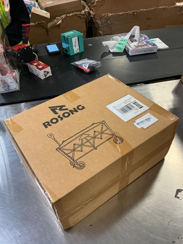 Photo 1 of ROSONG Collapsible Wagon Cart with Wheels Foldable - Folding Utility Heavy Duty Wagons Carts for Grocery Sports Garden Shopping Camping Wheelbarrows (Black, 150L)