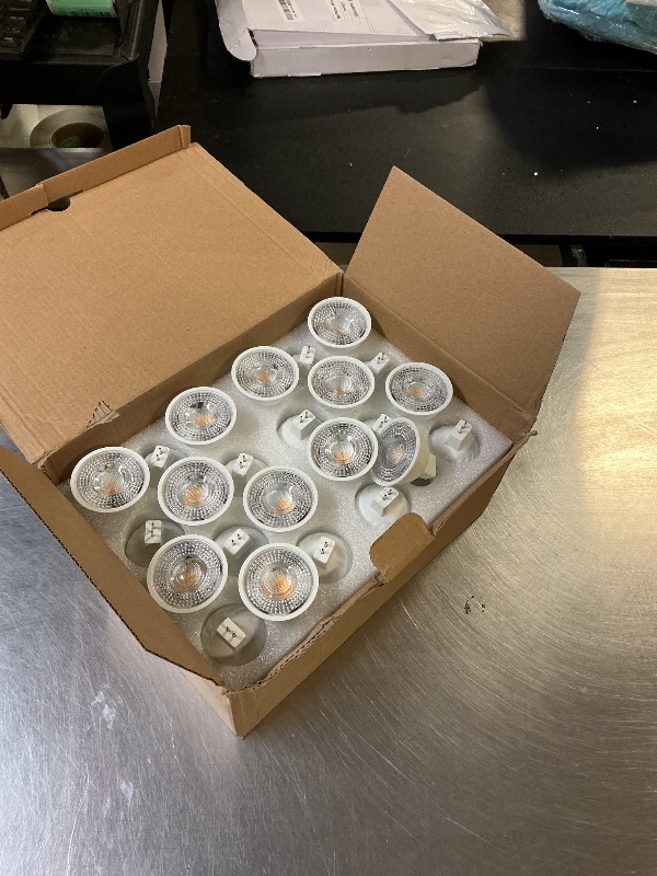 Photo 1 of HMYYJT MR16 LED Bulb 50W Halogen Equivalent,3000K Warm White,5W MR16 GU5.3 12-36V AC&DC Spotlight Bulb,38° Beam Angle for Landscape,Dimmable,48pack.