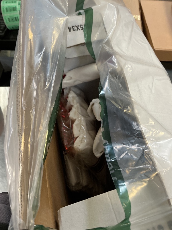 Photo 1 of SUT 350 Pcs Red and Clear Plastic Dinnerware Set for 50 Guests, Include: 50 Dinner Plates, 50 Dessert Plates, 50 Pre Rolled Napkins With Silverware, 50 Cups, Disposable Plates for Party