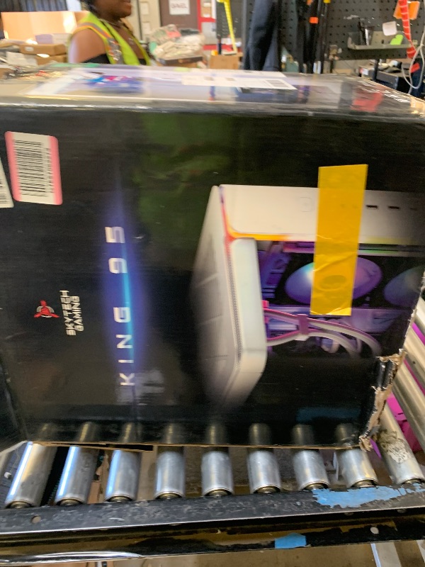 Photo 1 of *********READ CLERK COMMENTS*********
Skytech Gaming King 95 Desktop PC, Ryzen 7 9800X3D 4.7 GHz (5.2 GHz), NVIDIA RTX 5070 Ti 16GB, 1TB Gen4 NVMe SSD, 32GB DDR5 RAM 5600 RGB, 850W Gold ATX 3 PSU, 360mm ARGB AIO, Wi-Fi, Win 11