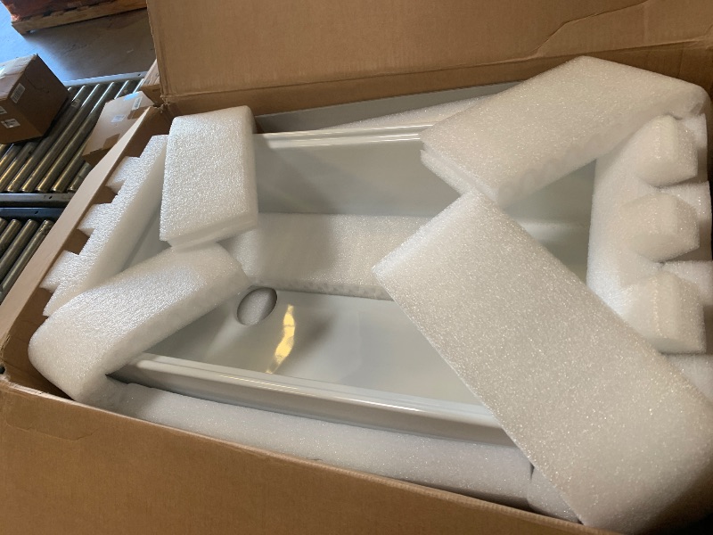 Photo 1 of **SELLING FOR PARTS--DAMAGE--CRACKED**KRAUS Turino Workstation 33-inch Farmhouse Reversible Apron Front Fireclay Single Bowl Kitchen Sink with Accessories in Gloss White, KFR4-33GWH