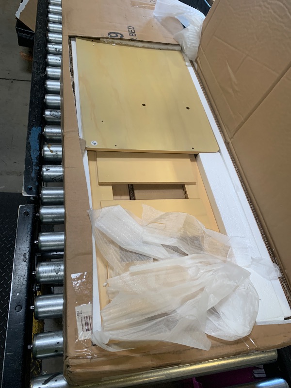 Photo 1 of Bellemave Full Size Floor Bed with Slats and Safety Guardrail, Full Size Montessori Floor Bed with Fence and Built-in Bookshelf, Easy Assemble Montessori Beds for Kids, Girls, Boys, Light Natural