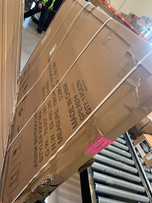 Photo 1 of Amazon Basics Glass Dry-Erase Board, Magnetic Frameless Whiteboard, 72W" x 48H", Magnetic White