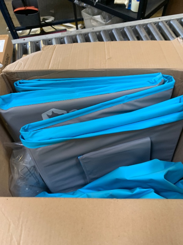 Photo 1 of Peteast Foldable Dog Pool with Sturdy Square Design, Durable 82" Lx46 Wx12 D Extra Large Portable Pet Bathtub with Reinforced Sidewalls for Stability, Ideal for Indoor & Outdoor Use (Blue&Gray)