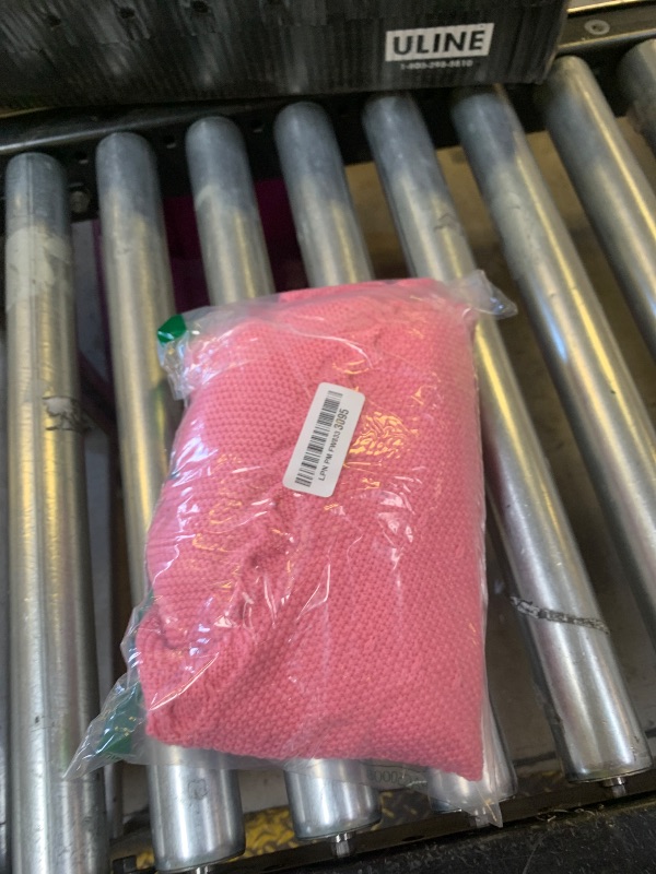 Photo 1 of 36-Inch Christmas Tree Skirt, Twisted Tie-Belt Knit Tree Skirt, Retro Rustic Farmhouse Christmas Decor, Round & Substantial, Fits 4-6 FT Xmas Trees, Perfect for Parties, Holiday Home Decor(Pink)