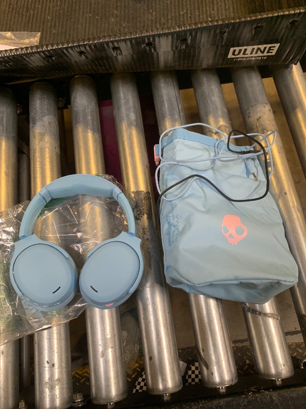 Photo 1 of Skullcandy Crusher ANC 2 Wireless Over-Ear Bluetooth Headphones with Extra USB-C Charging Cable, Multi-Sensory Bass, Active Noise Cancelling, 60 Hours Battery, Microphone iPhone Android - Preppy Blue