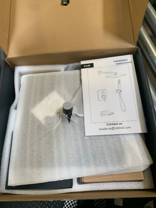 Photo 1 of Shower System with Tub Spout, All Metal Black Bathtub Shower Faucet Set with High Pressure 10 Inch Rain Shower Head and Handheld Shower Head Set, Matte Black (Valve Include?