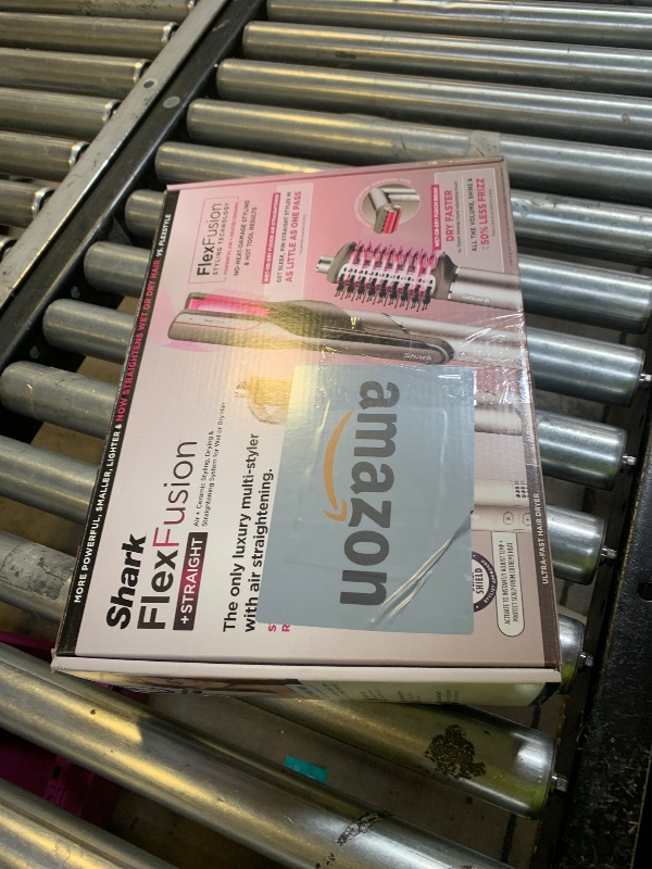 Photo 1 of Shark Flex Fusion Hair Straightener & Powerful Hair Dryer with Fusion Hair Brush, Air Styler with Auto-Wrap Hair Curlers, Concentrator, & Frizz Fighter, Metallic Mist, HD651S