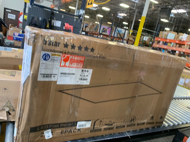 Photo 1 of Franjulia 6 Pack 2x4 LED Flat Panel Light, Dimmable Flush Mount Office Kitchen Drop Ceiling Light Fixtures, 9100LM,Switchable 5 CCT 3000K/4000K/5000K/5700K/6500K & 5 Wattages 30W/40W/50W/60W/70W