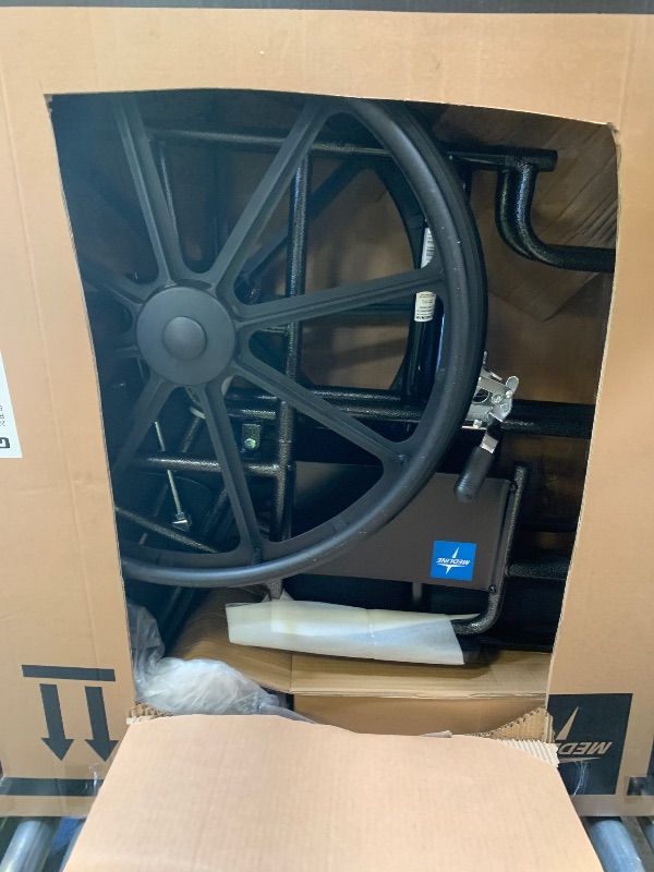 Photo 1 of Medline Reclining Wheelchair, Desk-Length Arms and Elevating Leg Rests, 20" x 18" Seat (W x D)