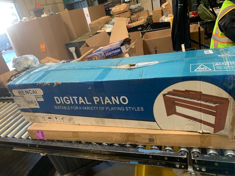 Photo 1 of WENCAI 88 Key Fully Weighted Digital Piano Keyboard, 88 Keys Hammer Action Electric Pianos, Wooden Classic Upright Electronic Piano for Beginner, Professional, Midi Compatible, Triple Pedal (White)