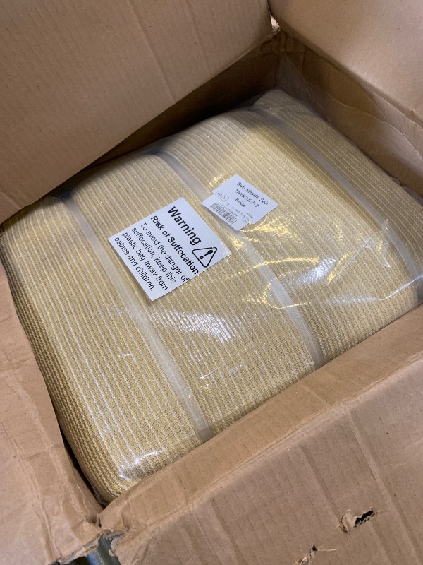 Photo 1 of  Heavy Duty 20' x 22' Beige Sun Shade Rectangle Pro Ring Shade Sail, 260 GSM Commercial Grade UPF50 Sunshade, Reinforced Corners & Edges