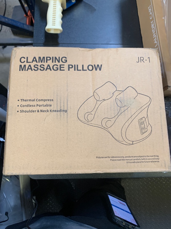 Photo 1 of CRECAD Shiatsu Neck Massager with Heat, Electric Deep Tissue Kneading Massage Pillow with 10-Minute Timer for Full Body Muscle Pain Relief, Cordless Portable Cervical Traction Device (Black)