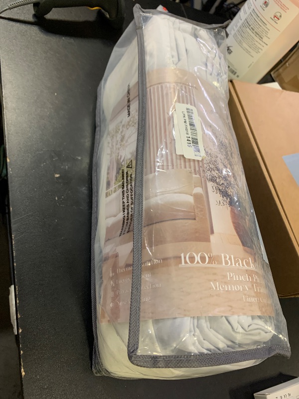 Photo 1 of Extra Wide 60 Inch Width Blackout Curtains 92 Inches Long for Bedroom Living Room Darkening Linen Pinch Pleated Office Thermal Insulated Ceiling Track Window Sliding Door Drapes Cream 60x92 1 Panel