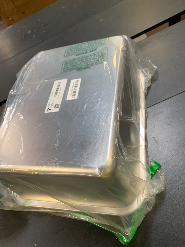 Photo 1 of Amibud Stainless Steel Cat Litter Boxes with Metal Lid, Large Kitty Litter Pan with High Wall Enclosure-Odor Free&Easy to Clean