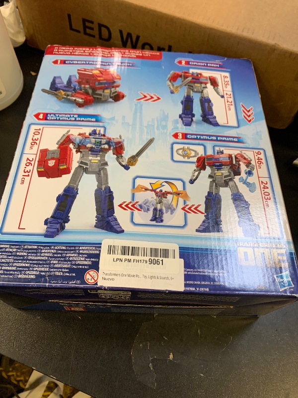 Photo 1 of Transformers One Movie Power Flip Optimus Prime (Orion Pax) Converting Action Figure, 4 Modes, 10-inch Interactive Electronic Toy, Lights & Sounds, 6+