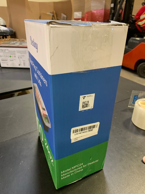 Photo 1 of *********READ CLERK NOTES**********  
Dealusy 5 Pack (100-Piece) 24 oz Meal Prep Containers Reusable with Lids, Sturdy Leakproof & Food Safe, Microwave, Freezer, Dishwasher Safe Prep Containers, To Go Take Out Plastic Food Storage