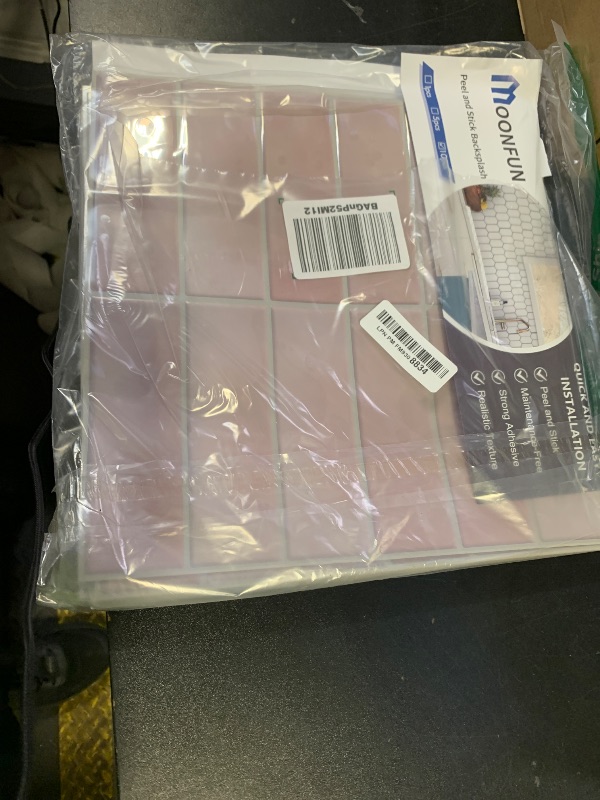 Photo 1 of 10 Sheet Peel and Stick Subway Kitchen Backsplash Tiles,3D Rectangle Waterproof Self-Adhesive Wall Tile Stick on Backsplash for Kitchen,Bathroom and Fireplace(Pink,12"×12")