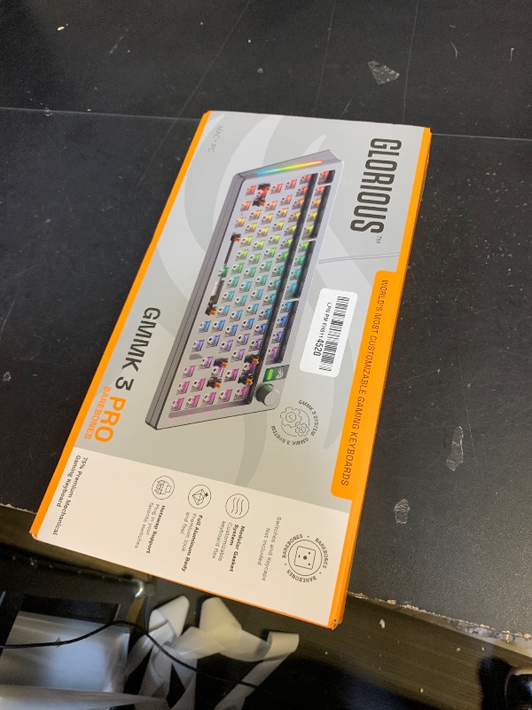 Photo 1 of Glorious Gaming - GMMK 3 PRO Barebones Custom Keyboard Kit w/Knob, Custom Modular Aluminum Body & Gasket System, Hotswappable 75% Keyboard, Sound Dampening Foam, Aluminum Switch Plate(Silver)