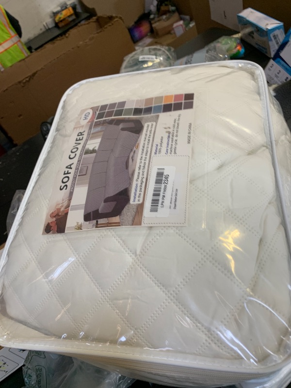 Photo 1 of HDCAXKJ 100% Waterproof Reclining Sectional Couch Covers L Shape Recliner Sofa Cover Washable Quilted Soft Pet Dog Corner Recliner Slipcovers with Pockets (5 Seat and 1 Middle Console, Cream)